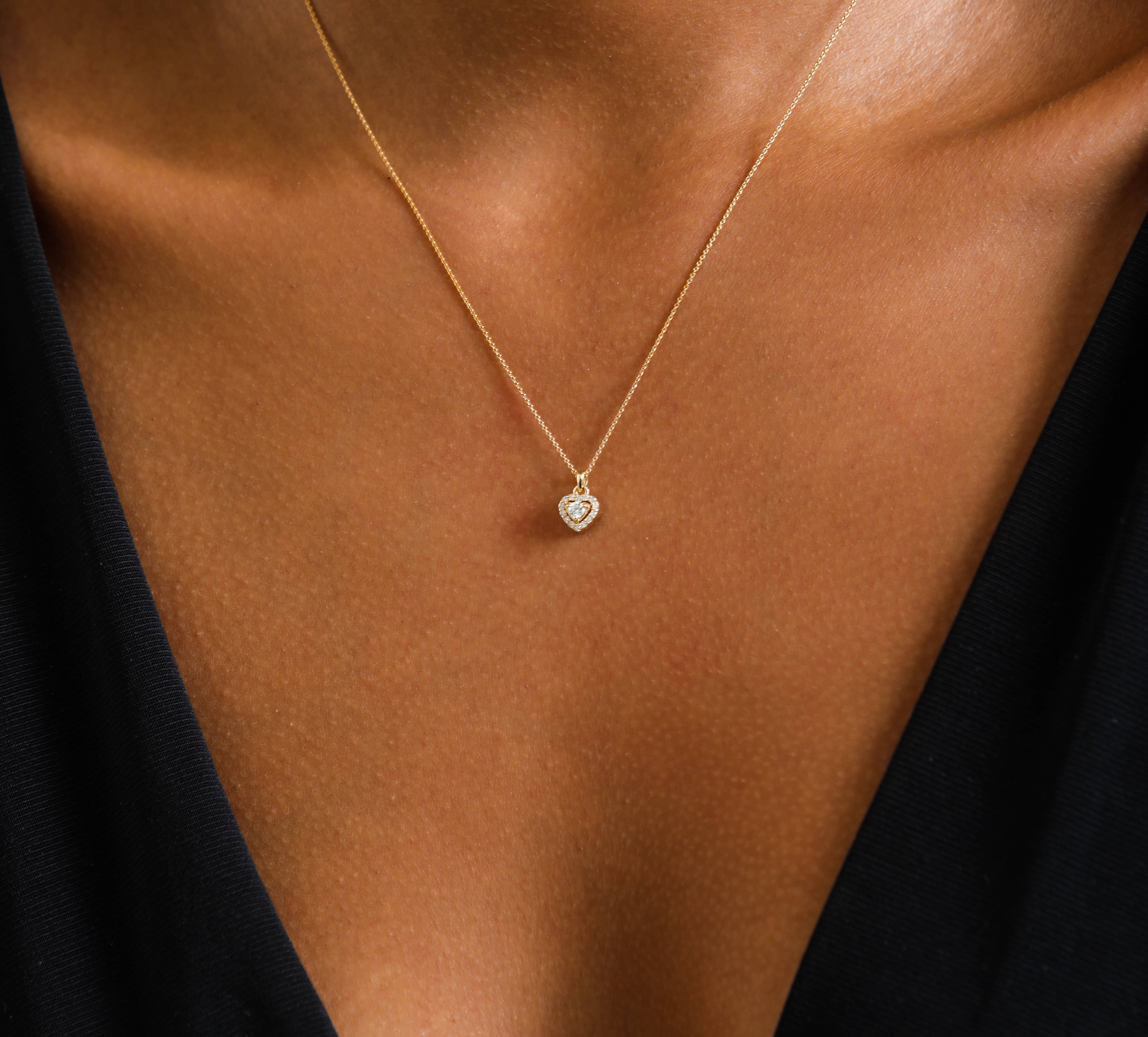 Dainty Diamond Heart 0.18ct Necklace