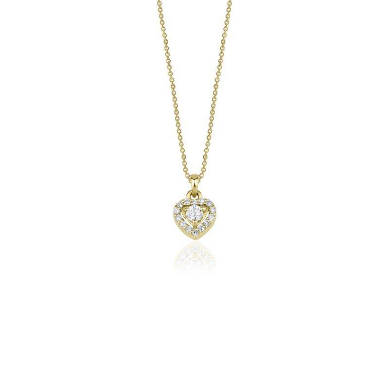 Dainty Diamond Heart 0.18ct Necklace