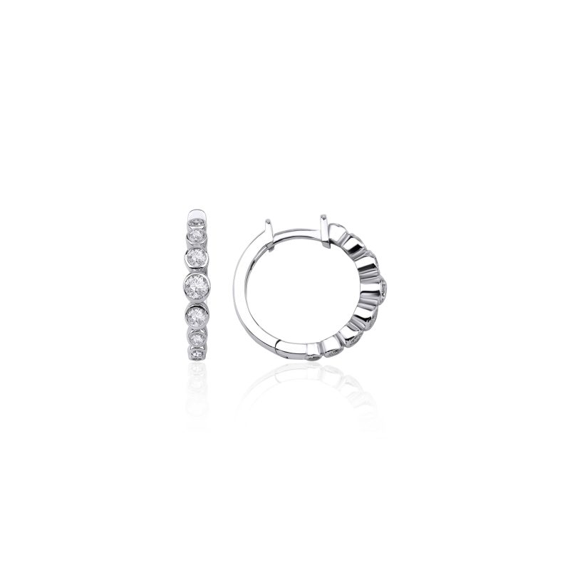 Diamond Bezel Setting 0.35ct Huggies