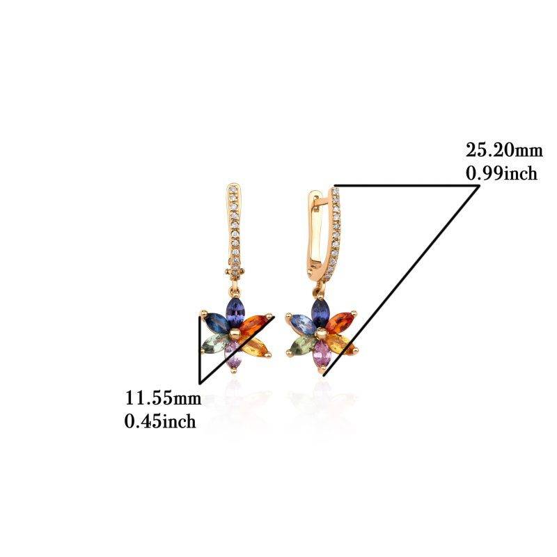 Multicolor Sapphire And Diamond 1.98ct Earrings