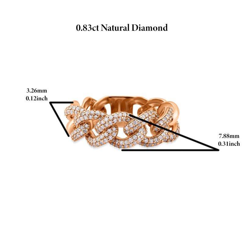 Diamond Solid Chain 0.83ct Ring