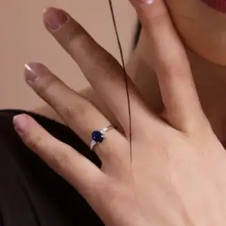Sapphire And Diamond Tria 1.06ct Ring