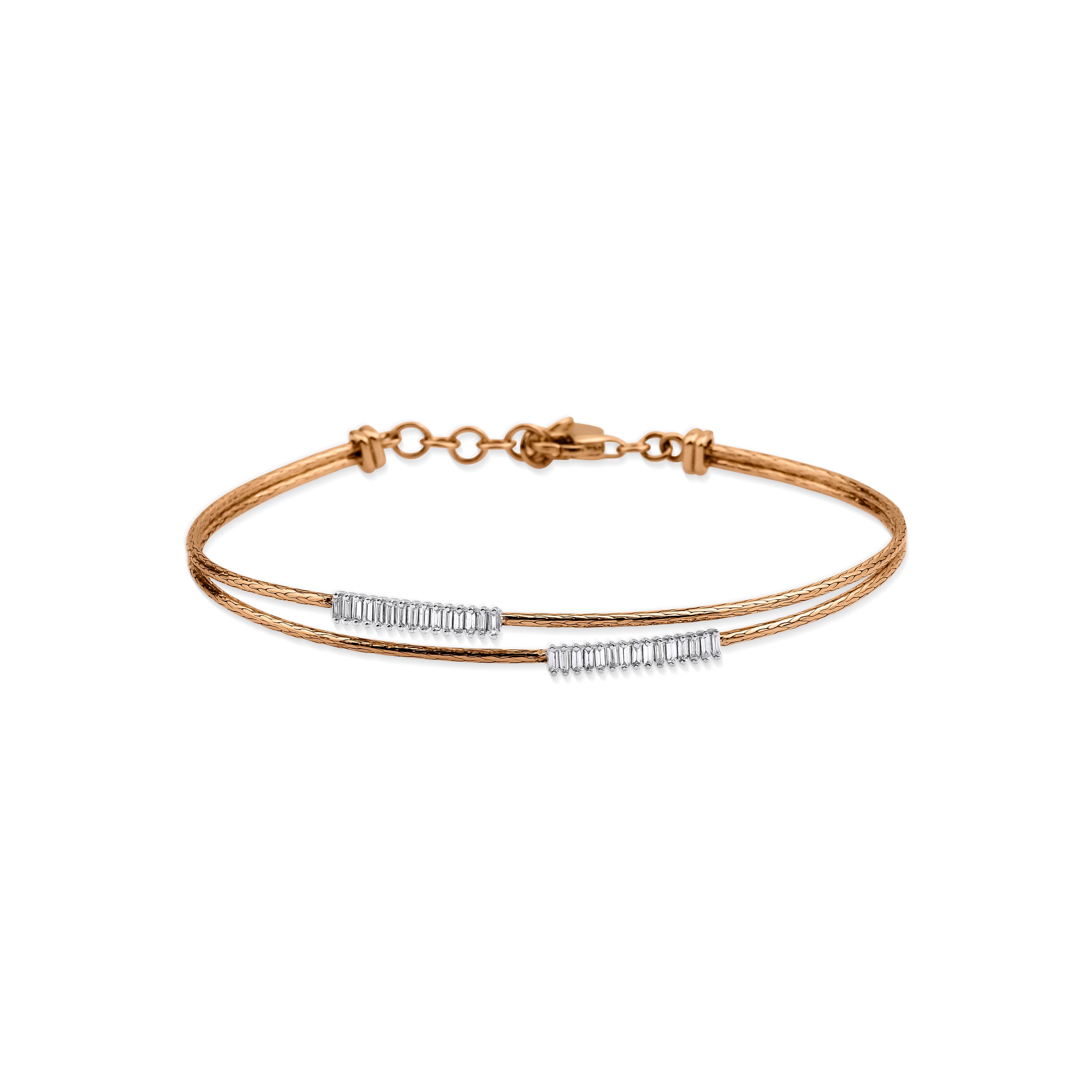 Baguette Diamond And Solid Gold 0.35ct Bracelet