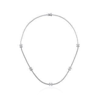 Amour - Pear Diamond Tennis 4.50ct Necklace