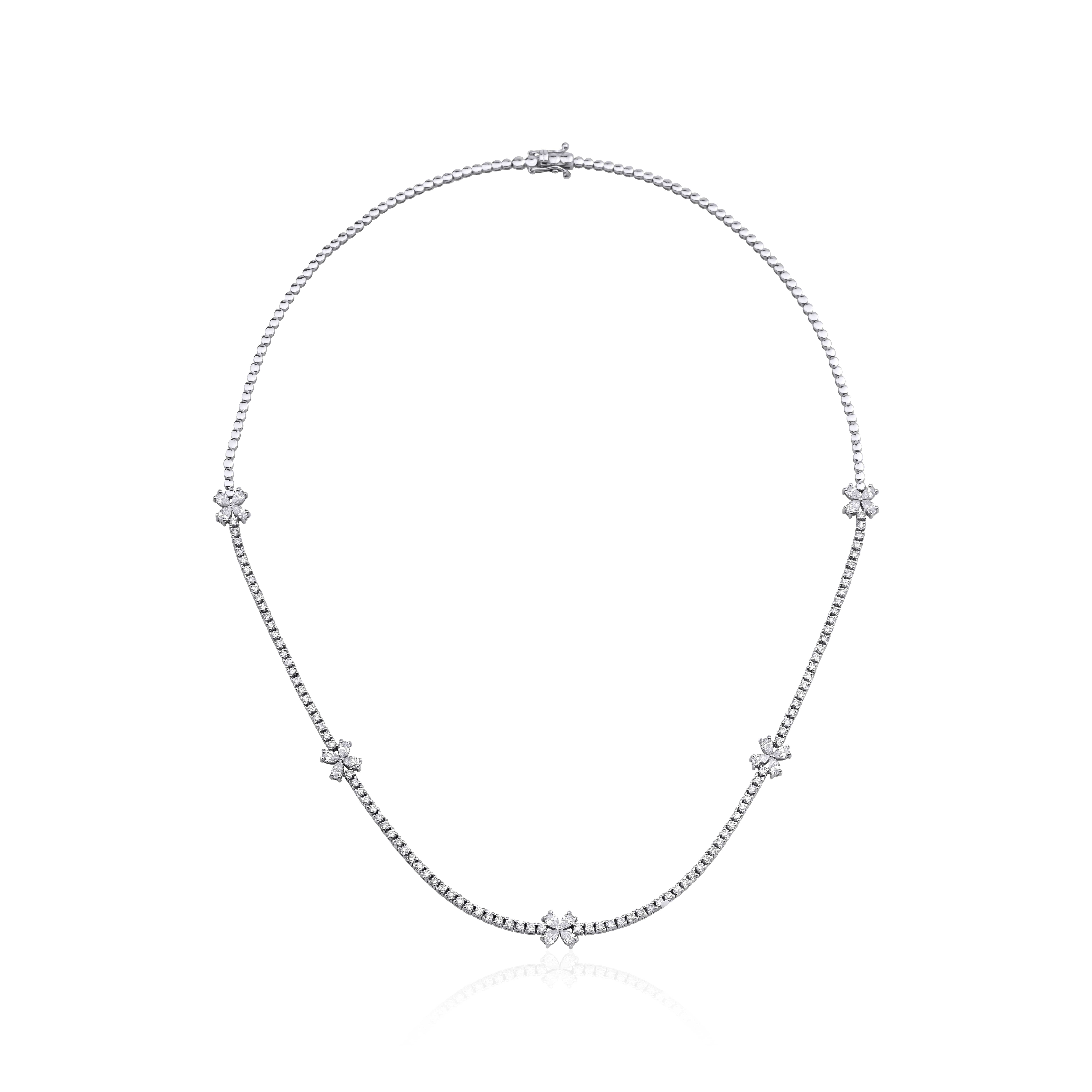Wedding Pear Diamond Tennis 4.50ct Necklace