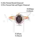 Salt And Pepper Diamond Halo 1.17ct Ring