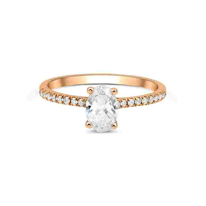 Oval Diamond Solitaire 0.81ct Ring