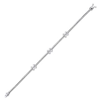 Amour - 3.20ct Pear Diamond Floral Design Bracelet