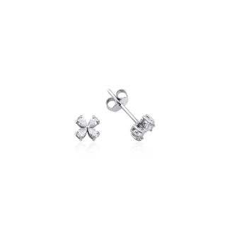 Amour - Pear Diamond Floral Design Studs