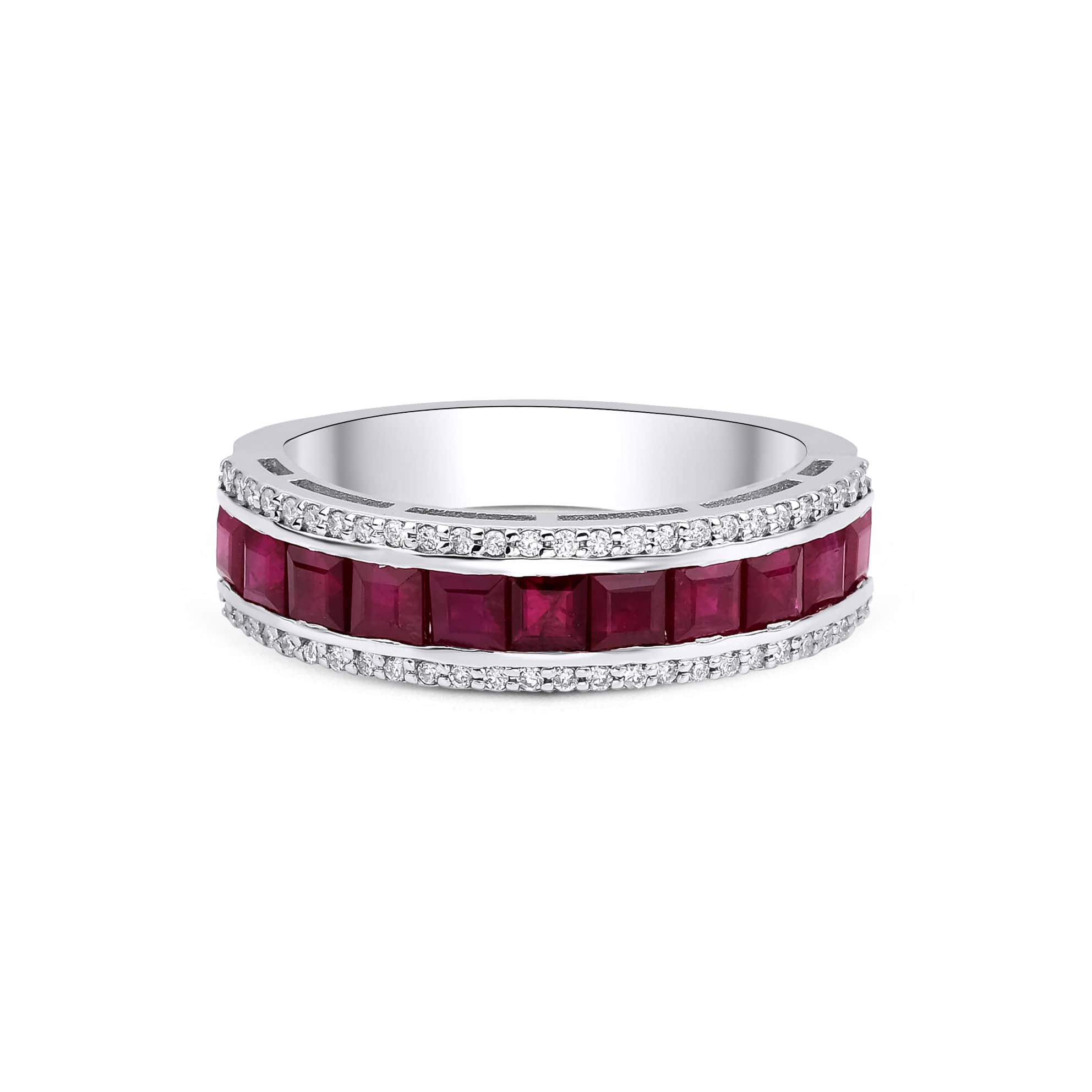 Ruby And Diamond Band 2.42ct Ring