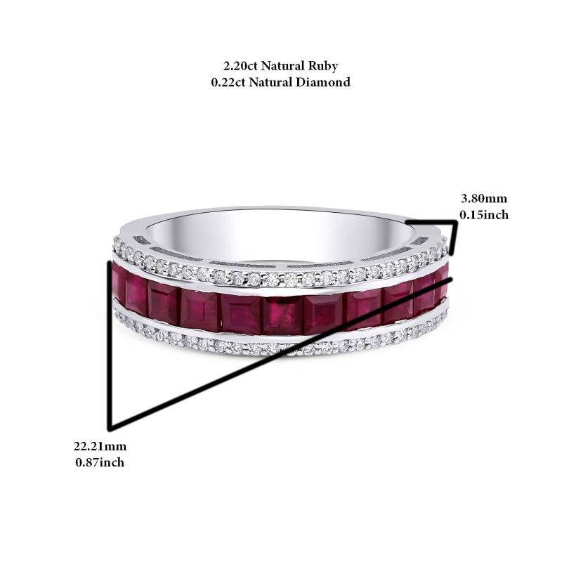 Ruby And Diamond Band 2.42ct Ring