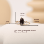 Salt And Pepper 1.38ct Diamond Ring