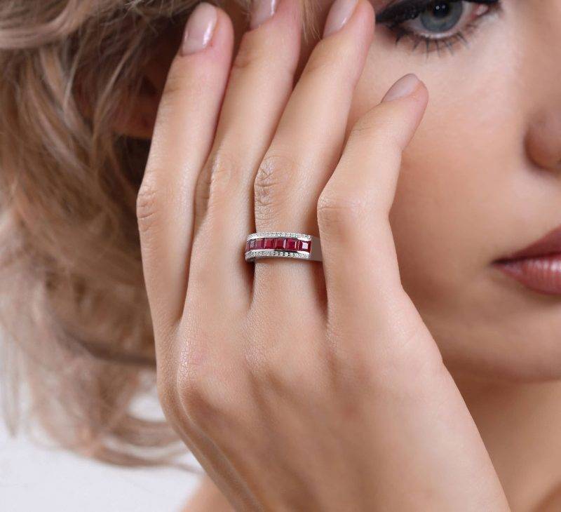 Ruby And Diamond Band 2.42ct Ring