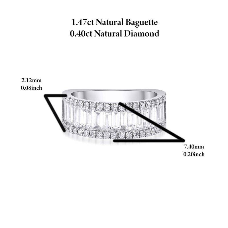 Baguette Diamond Half Eternity 1.87ct Band