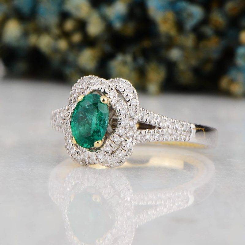 Emerald And Diamond 1.17ct Ring