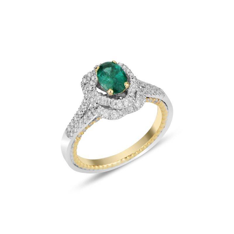 Emerald And Diamond 1.17ct Ring