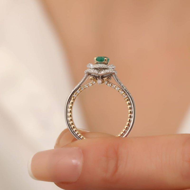 Emerald And Diamond 1.17ct Ring