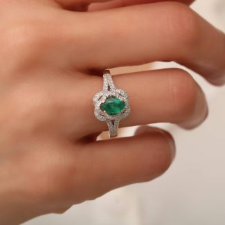 Emerald And Diamond 1.17ct Ring