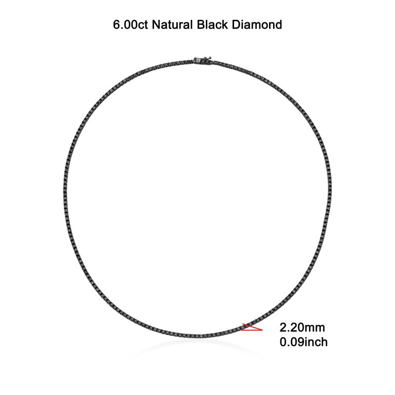 Black Diamond And Black Rhodium Plated Tennis 6.00ct Bracelet On Solid Gold