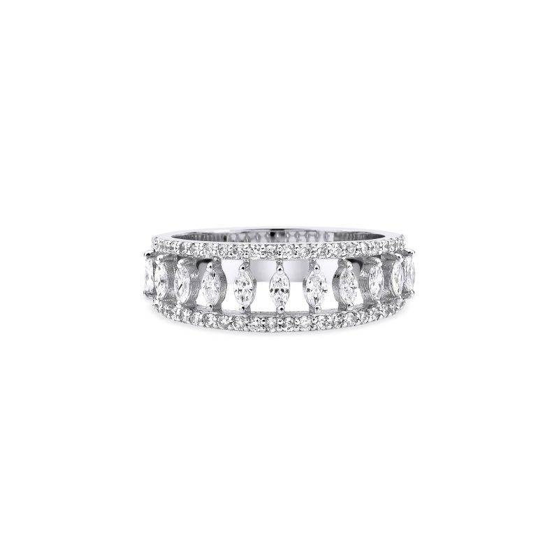 0.75ct Marquise Diamond Half Eternity Band