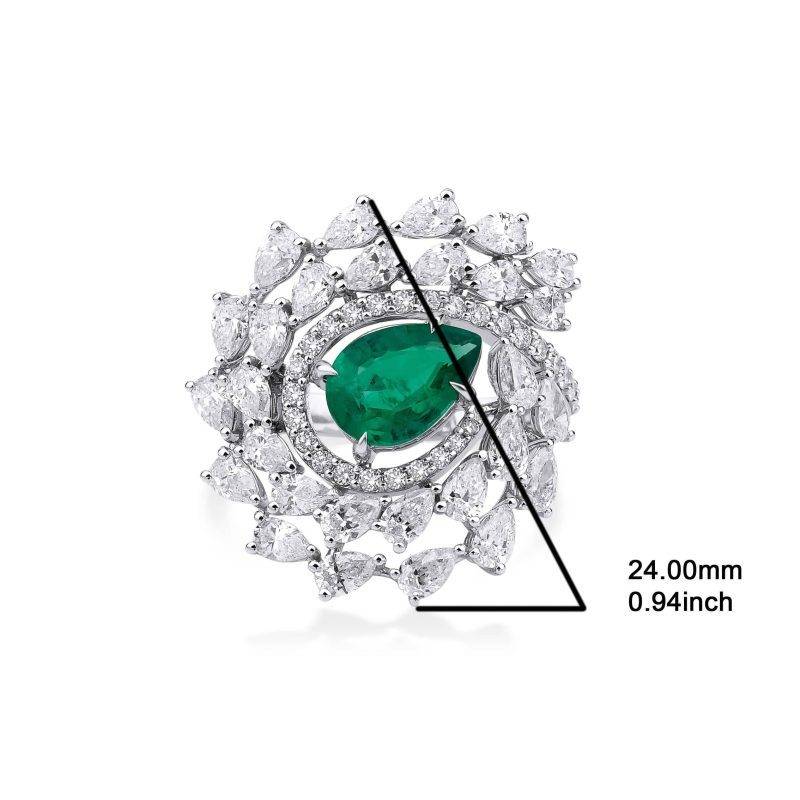 3.60ct Emerald And Diamond Cocktail Ring