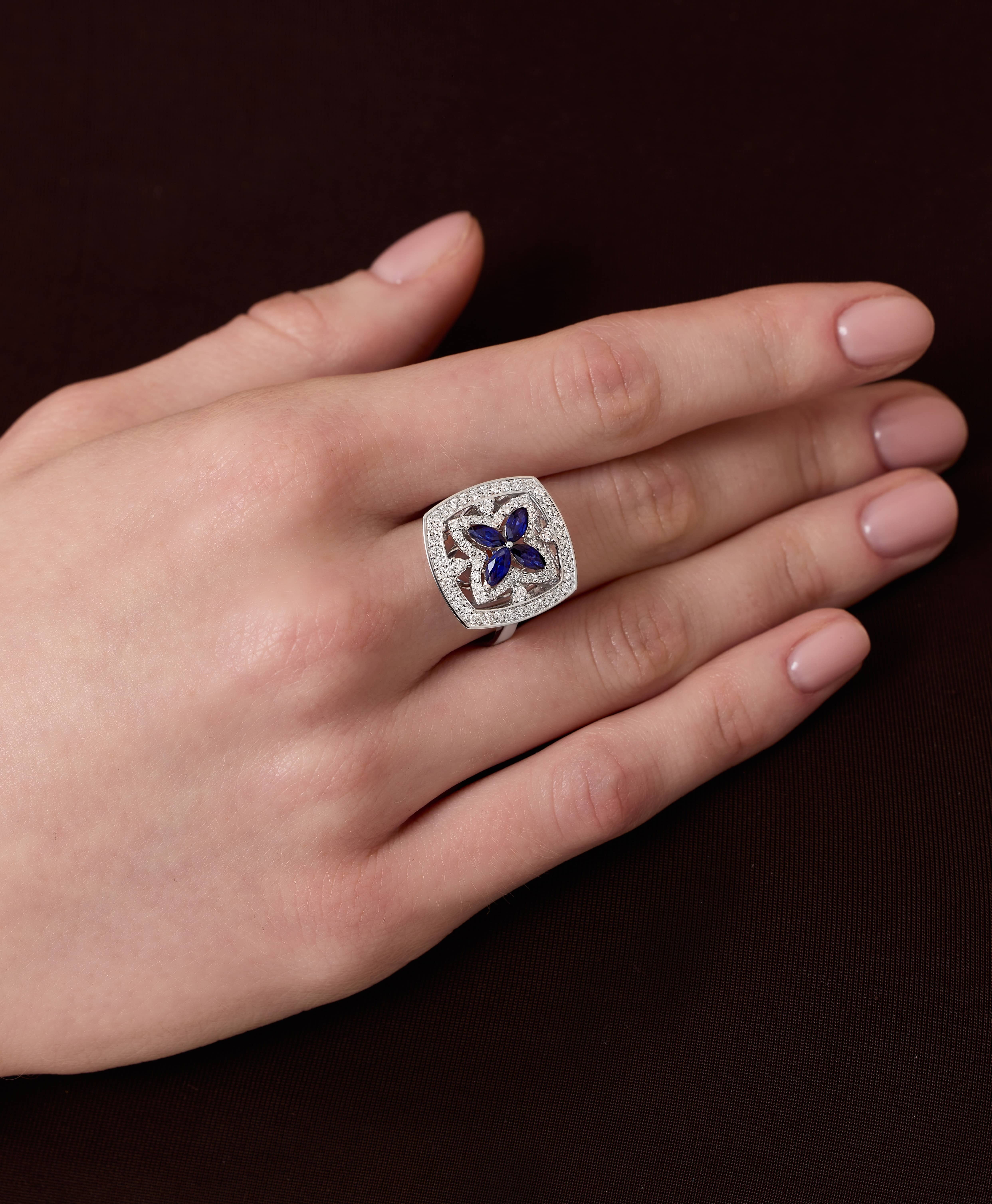 1.48ct Sapphire And Diamond Cocktail Ring