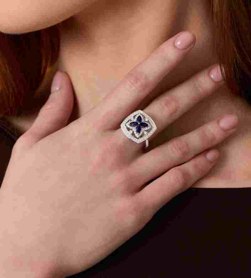 1.48ct Sapphire And Diamond Cocktail Ring