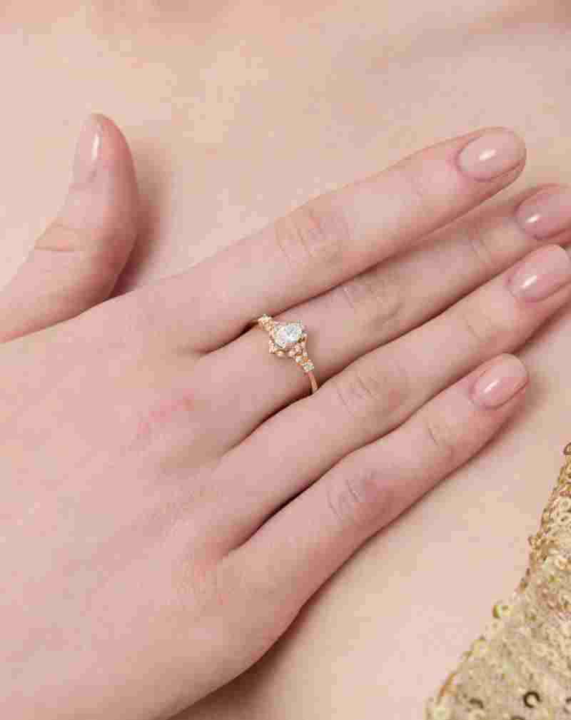 Vintage Inspired Oval Diamond 0.56ct Engagement Ring