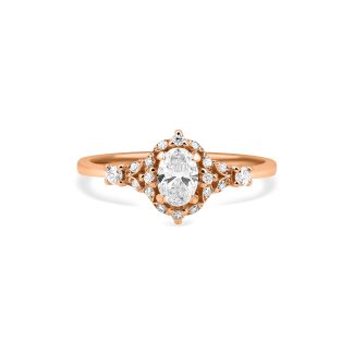 Vintage Inspired Oval Diamond 0.56ct Engagement Ring