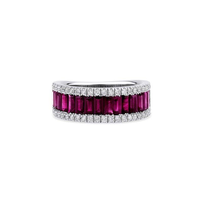 0.95ct Ruby And Diamond Half Eternity Band