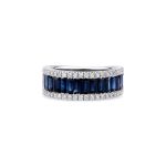 0.95ct Sapphire And Diamond Half Eternity Band