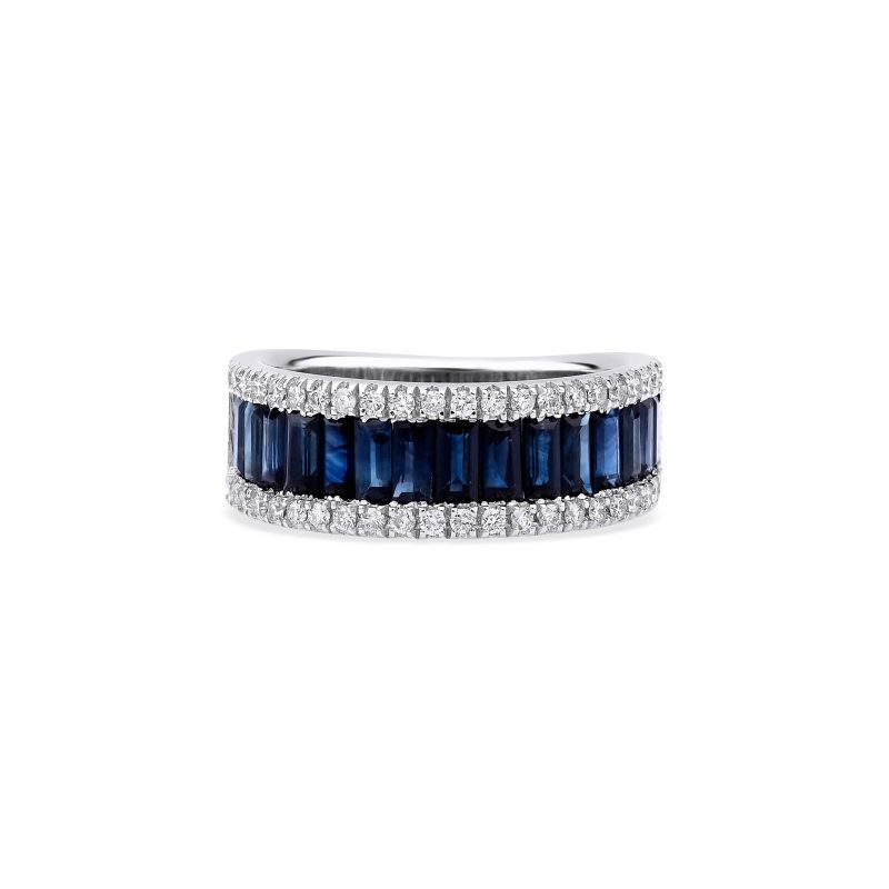 0.95ct Sapphire And Diamond Half Eternity Band