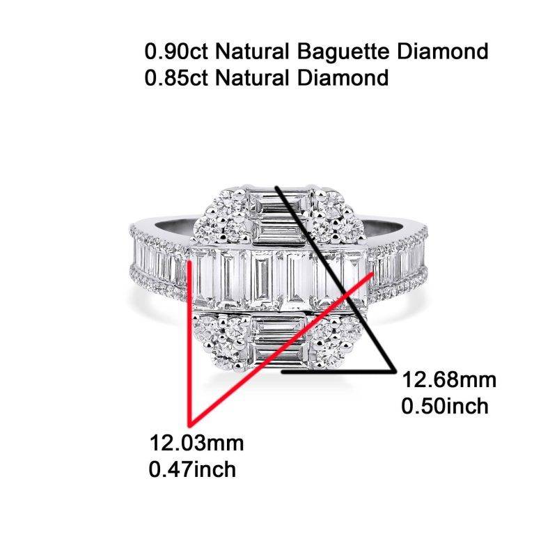 1.75 ct Baguette Diamond Cluster Ring