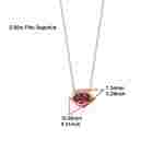 Pink Sapphire '' Kiss '' Solid Gold Necklace