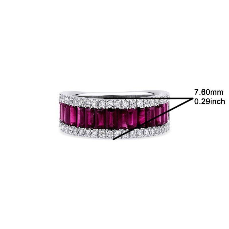 0.95ct Ruby And Diamond Half Eternity Band