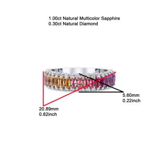 Rainbow Sapphire and Diamond 1.30ct Ring