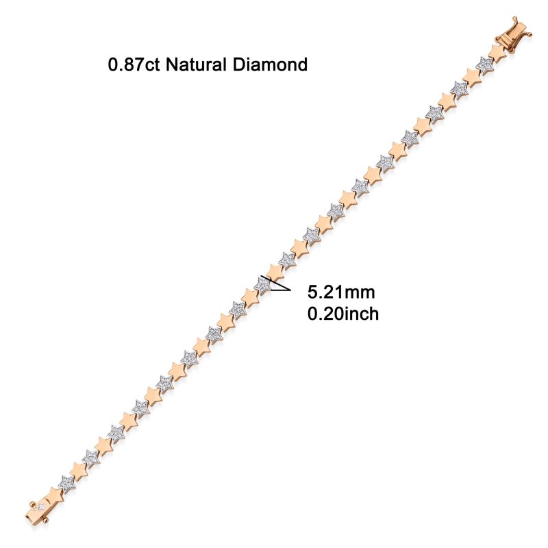 0.87ct Diamond Star Tennis Bracelet